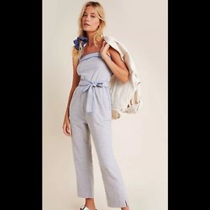 NWT ANTHROPOLOGIE SATURDAY SUNDAY MADELINE COZY LOUNGE KNIT JUMPSUIT GRAY L